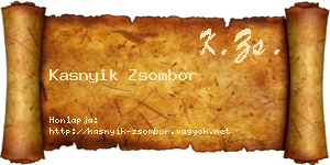 Kasnyik Zsombor névjegykártya